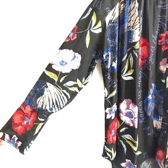 FREE PEOPLE SILKY NIGHTS FLORAL BUTTON DOWN TUNIC - Picture 9 of 12